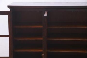 当店リメイク　民芸家具　北海道民芸家具　天板・丸脚付リメイクキャビネット(サイドボード、収納棚)(R-037473)