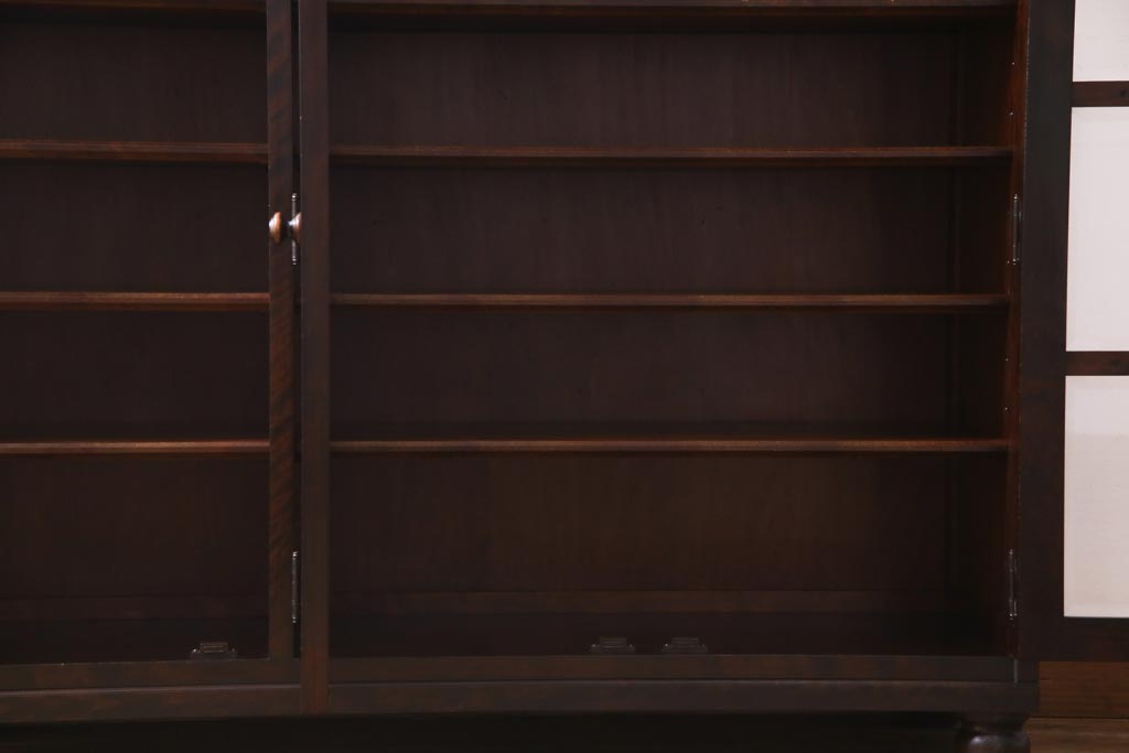 当店リメイク　民芸家具　北海道民芸家具　天板・丸脚付リメイクキャビネット(サイドボード、収納棚)(R-037473)