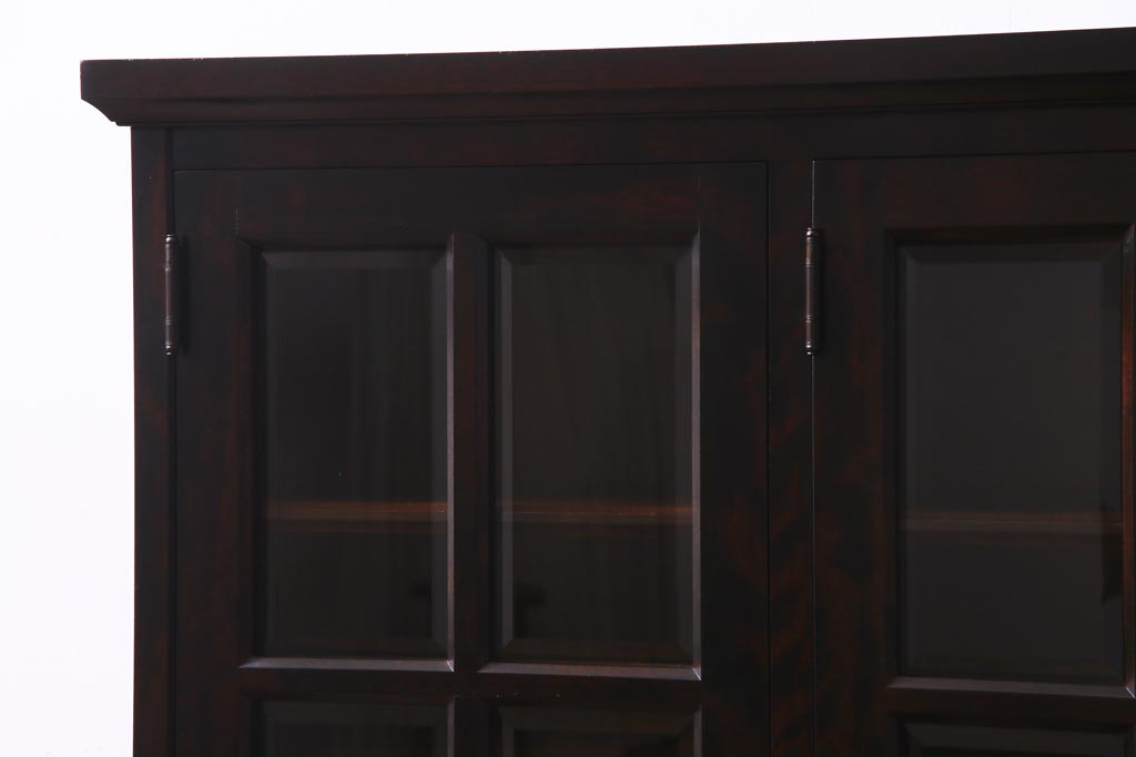 当店リメイク　民芸家具　北海道民芸家具　天板・丸脚付リメイクキャビネット(サイドボード、収納棚)(R-037473)