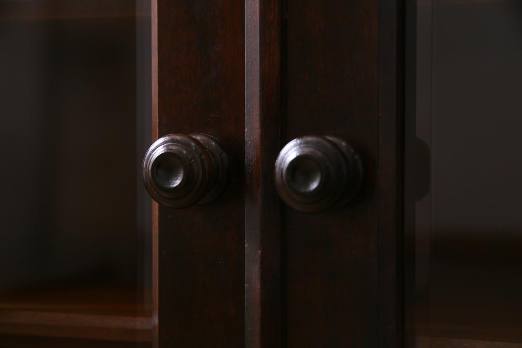 当店リメイク　民芸家具　北海道民芸家具　天板・丸脚付リメイクキャビネット(サイドボード、収納棚)(R-037473)