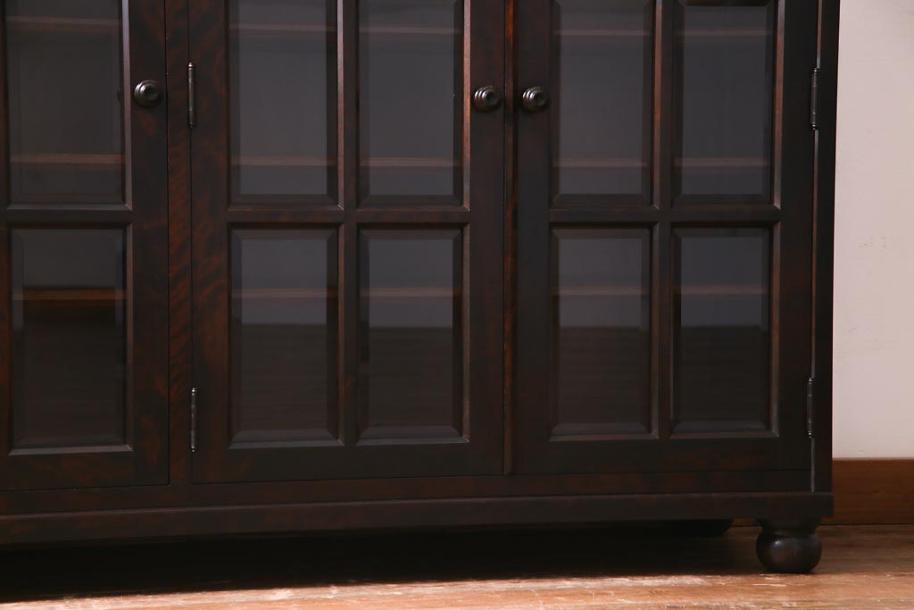 当店リメイク　民芸家具　北海道民芸家具　天板・丸脚付リメイクキャビネット(サイドボード、収納棚)(R-037473)