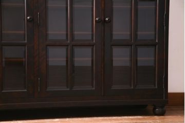 当店リメイク　民芸家具　北海道民芸家具　天板・丸脚付リメイクキャビネット(サイドボード、収納棚)(R-037473)