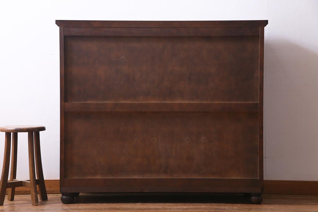 当店リメイク　民芸家具　北海道民芸家具　天板・丸脚付リメイクキャビネット(サイドボード、収納棚)(R-037473)