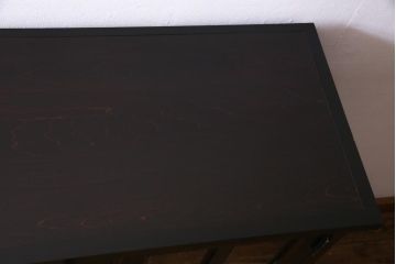 当店リメイク　民芸家具　北海道民芸家具　天板・丸脚付リメイクキャビネット(サイドボード、収納棚)(R-037473)