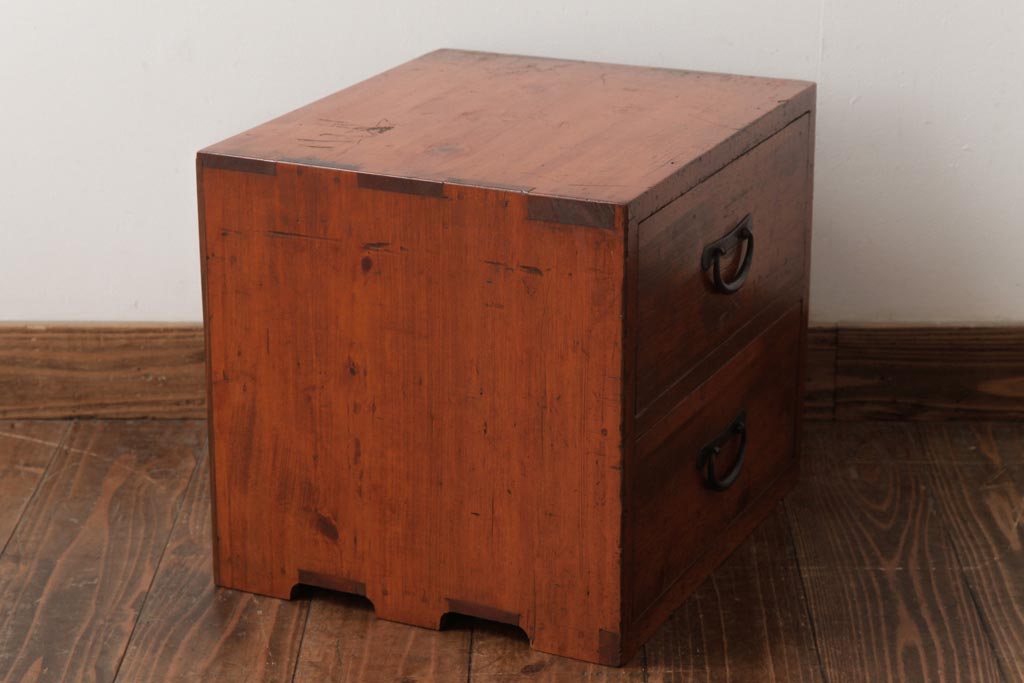 アンティーク家具　和製アンティーク　ヒノキ材の味わいが魅力的な小引き出し(小物収納)(R-037476)