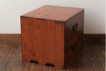 アンティーク家具　和製アンティーク　ヒノキ材の味わいが魅力的な小引き出し(小物収納)(R-037476)