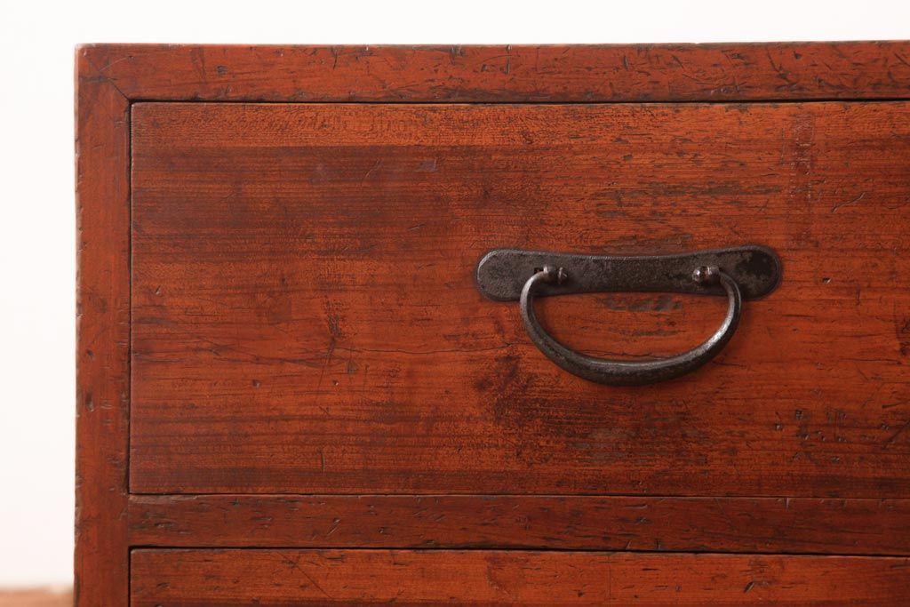 アンティーク家具　和製アンティーク　ヒノキ材の味わいが魅力的な小引き出し(小物収納)(R-037476)