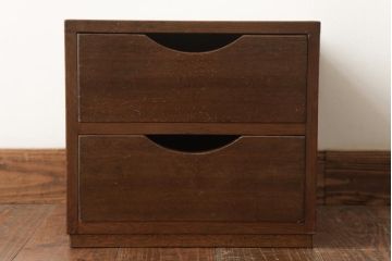 アンティーク家具　和製アンティーク　ラワン材　レトロでシンプルな小引き出し(小物収納)(R-037477)