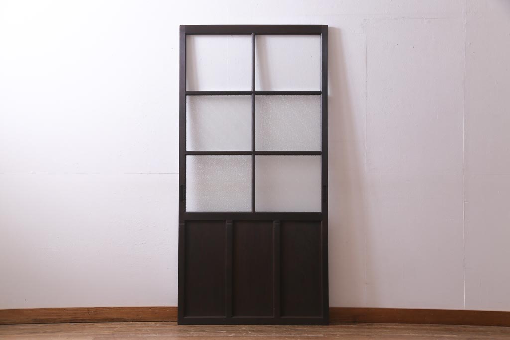 アンティーク家具　ダイヤガラスがおしゃれなレトロシックに合うガラス戸1枚(引き戸、建具)(R-037479)