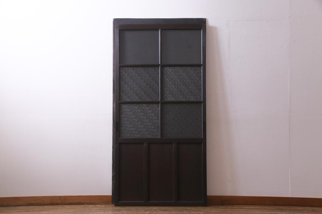 アンティーク家具　ダイヤガラスがおしゃれなレトロシックに合うガラス戸1枚(引き戸、建具)(R-037479)