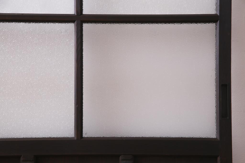 アンティーク家具　ダイヤガラスがおしゃれなレトロシックに合うガラス戸1枚(引き戸、建具)(R-037479)