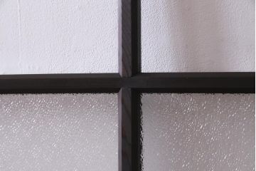 アンティーク家具　ダイヤガラスがおしゃれなレトロシックに合うガラス戸1枚(引き戸、建具)(R-037479)