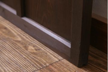 アンティーク家具　ダイヤガラスがおしゃれなレトロシックに合うガラス戸1枚(引き戸、建具)(R-037479)