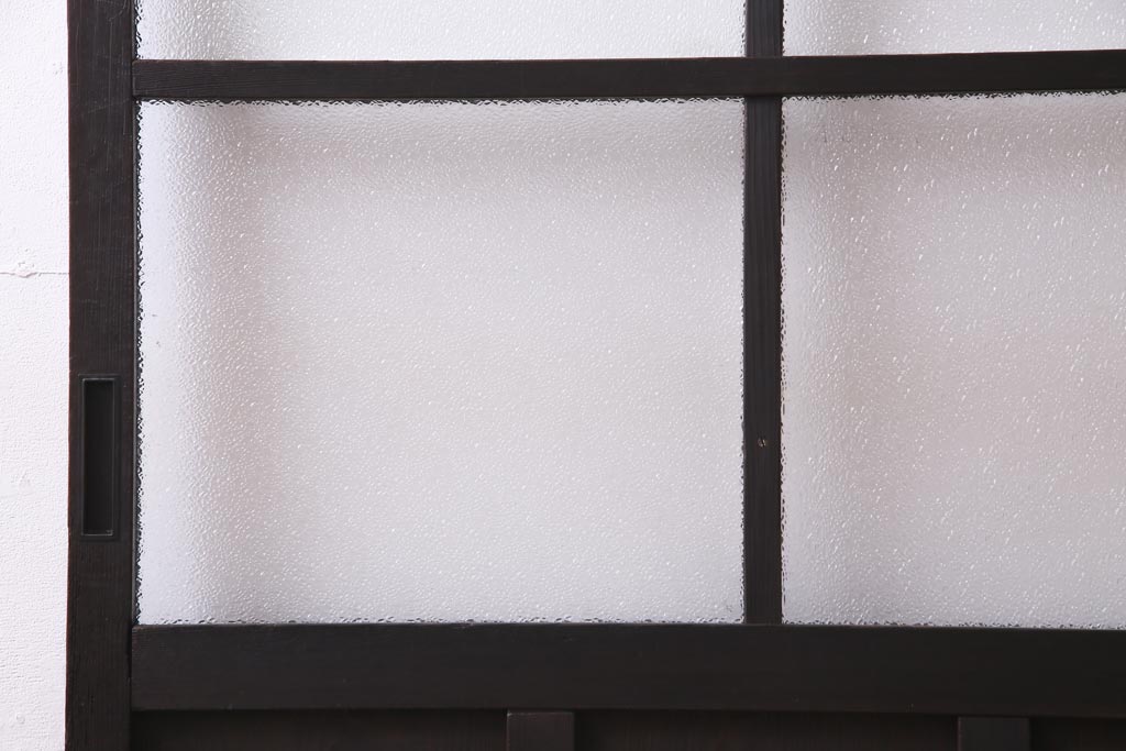 アンティーク家具　ダイヤガラスがおしゃれなレトロシックに合うガラス戸1枚(引き戸、建具)(R-037479)