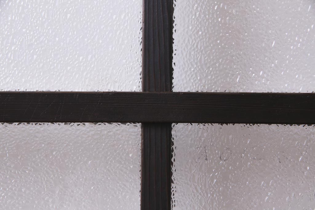 アンティーク家具　ダイヤガラスがおしゃれなレトロシックに合うガラス戸1枚(引き戸、建具)(R-037479)