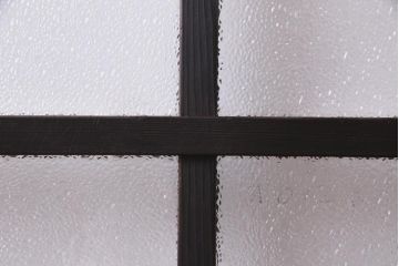 アンティーク家具　ダイヤガラスがおしゃれなレトロシックに合うガラス戸1枚(引き戸、建具)(R-037479)