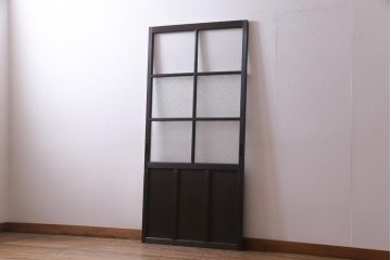 アンティーク家具　ダイヤガラスがおしゃれなレトロシックに合うガラス戸1枚(引き戸、建具)(R-037479)