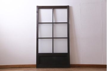 アンティーク家具　すりガラス入り　腰板ケヤキ材　シックなインテリアにも馴染むガラス戸1枚(引き戸、建具)(R-037480)