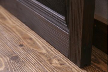 アンティーク家具　すりガラス入り　腰板ケヤキ材　シックなインテリアにも馴染むガラス戸1枚(引き戸、建具)(R-037480)