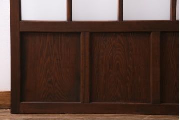 レトロ家具　すりガラス入り　味のある大振りなガラス戸1枚(引き戸、建具)(R-037481)