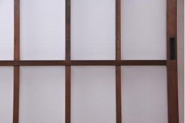 レトロ家具　すりガラス入り　味のある大振りなガラス戸1枚(引き戸、建具)(R-037481)