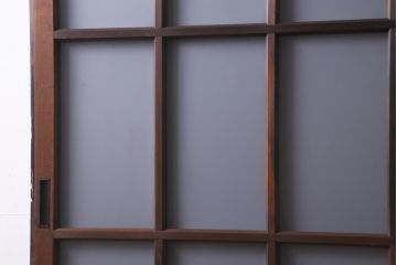 レトロ家具　すりガラス入り　味のある大振りなガラス戸1枚(引き戸、建具)(R-037482)