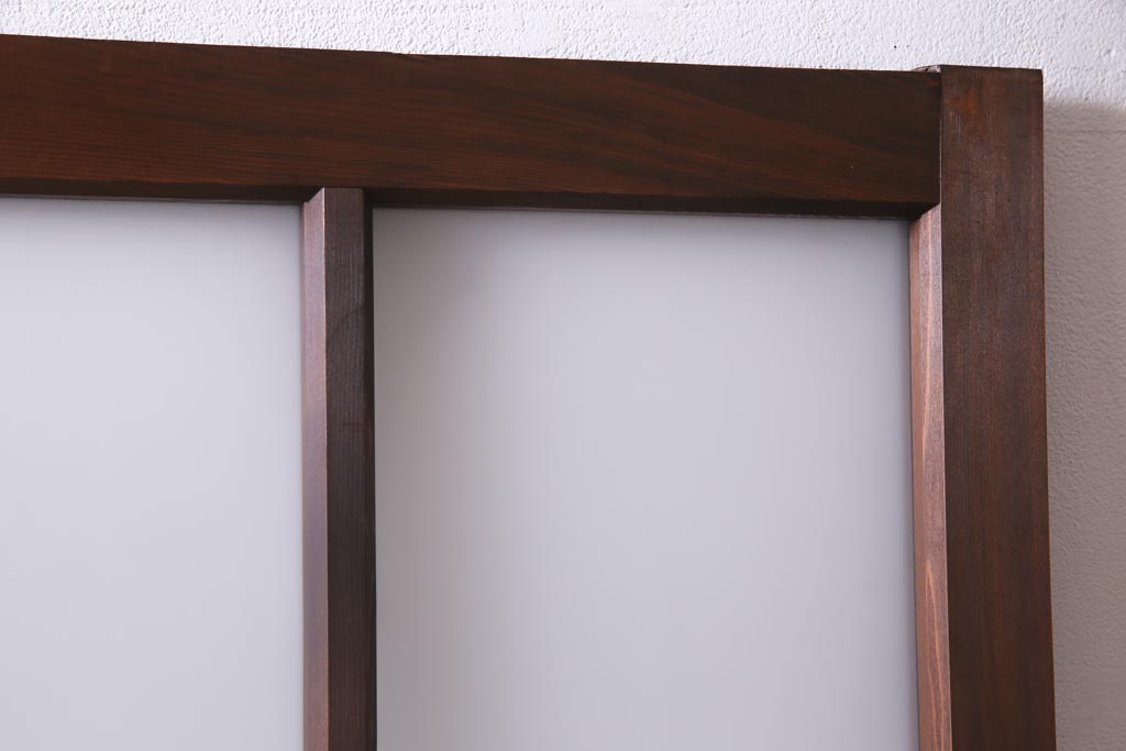 レトロ家具　すりガラス入り　味のある大振りなガラス戸1枚(引き戸、建具)(R-037482)