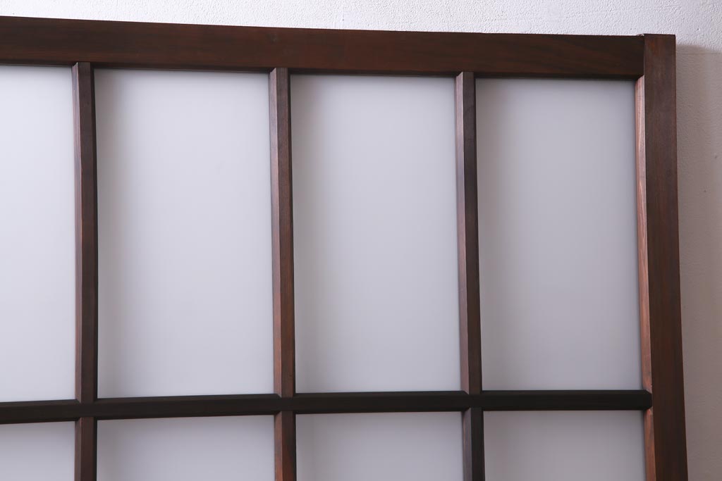 レトロ家具　すりガラス入り　味のある大振りなガラス戸1枚(引き戸、建具)(R-037482)