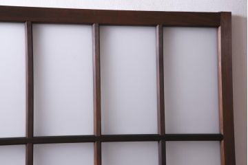 レトロ家具　すりガラス入り　味のある大振りなガラス戸1枚(引き戸、建具)(R-037482)