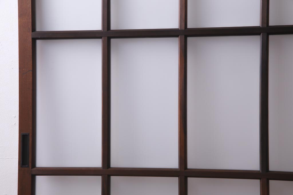 レトロ家具　すりガラス入り　味のある大振りなガラス戸1枚(引き戸、建具)(R-037482)