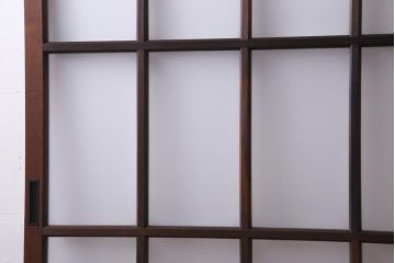 レトロ家具　すりガラス入り　味のある大振りなガラス戸1枚(引き戸、建具)(R-037482)
