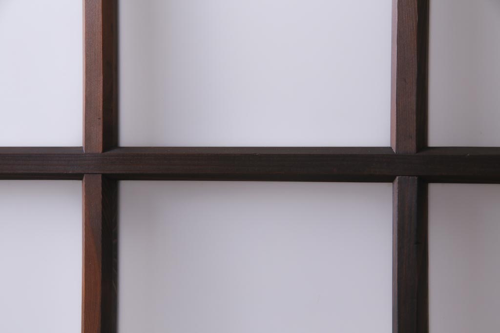 レトロ家具　すりガラス入り　味のある大振りなガラス戸1枚(引き戸、建具)(R-037482)