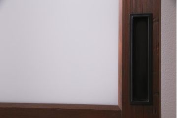 レトロ家具　すりガラス入り　味のある大振りなガラス戸1枚(引き戸、建具)(R-037482)