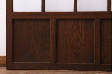 レトロ家具　すりガラス入り　味のある大振りなガラス戸1枚(引き戸、建具)(R-037482)