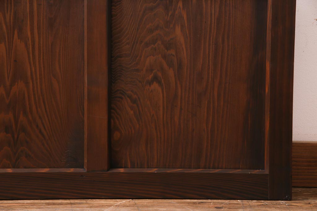 レトロ家具　すりガラス入り　味のある大振りなガラス戸1枚(引き戸、建具)(R-037482)