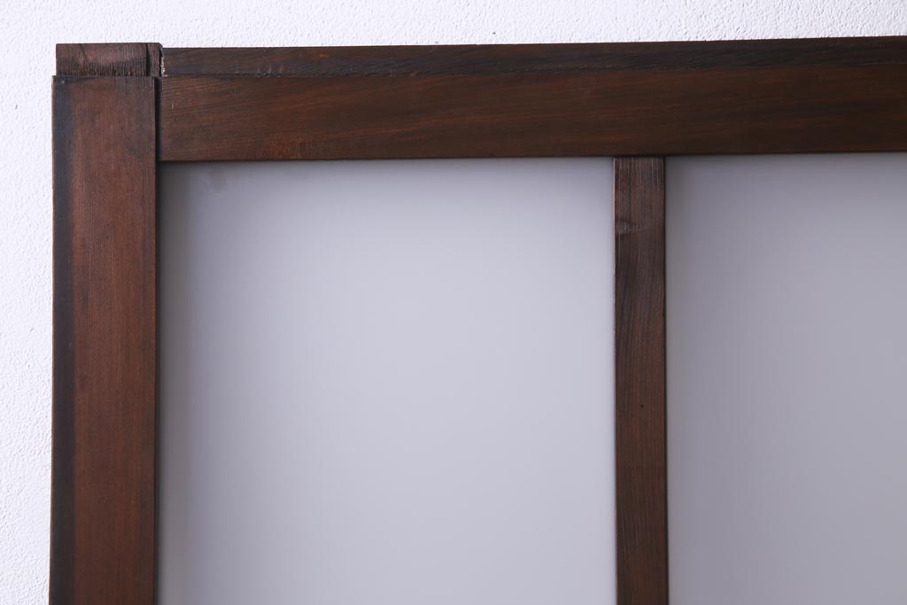 レトロ家具　すりガラス入り　味のある大振りなガラス戸1枚(引き戸、建具)(R-037482)