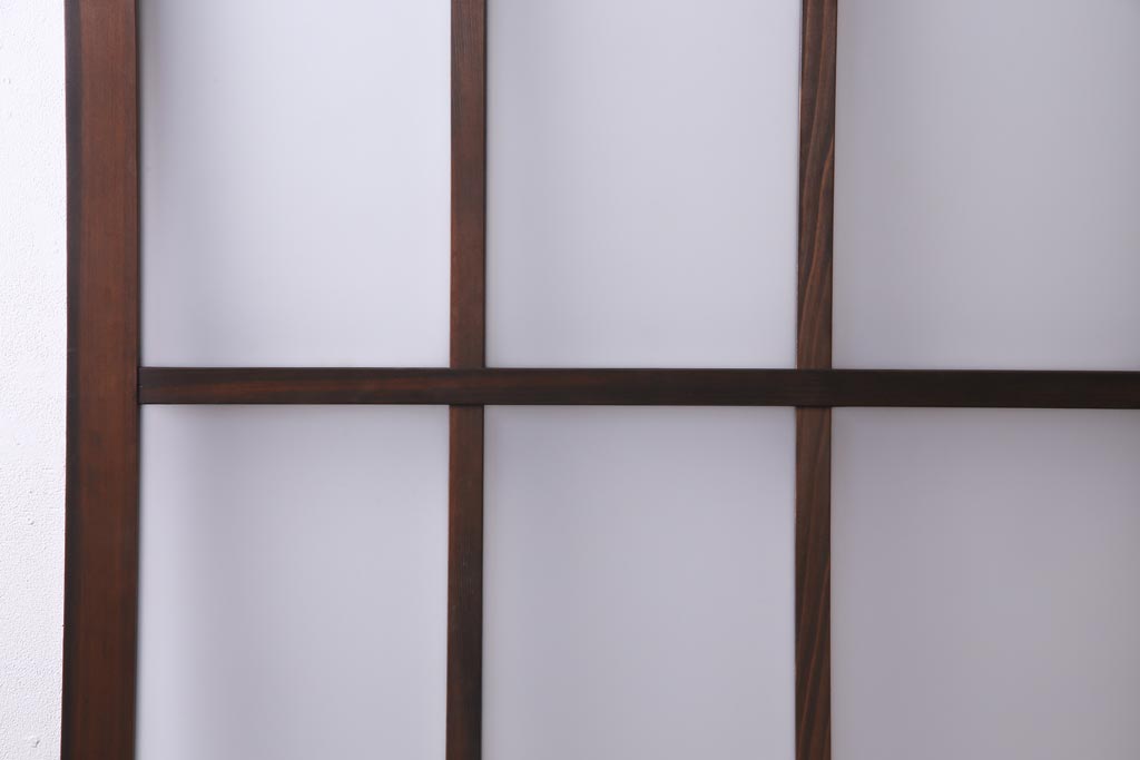 レトロ家具　すりガラス入り　味のある大振りなガラス戸1枚(引き戸、建具)(R-037482)