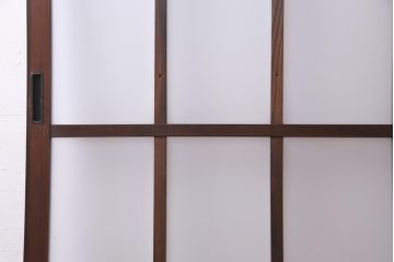 レトロ家具　すりガラス入り　味のある大振りなガラス戸1枚(引き戸、建具)(R-037482)