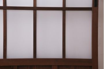 レトロ家具　すりガラス入り　味のある大振りなガラス戸1枚(引き戸、建具)(R-037482)