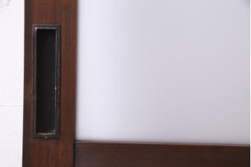 レトロ家具　すりガラス入り　味のある大振りなガラス戸1枚(引き戸、建具)(R-037482)