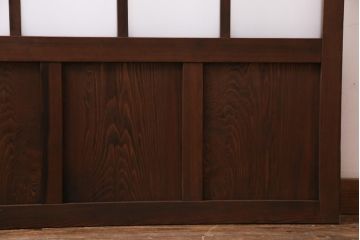 レトロ家具　すりガラス入り　味のある大振りなガラス戸1枚(引き戸、建具)(R-037482)