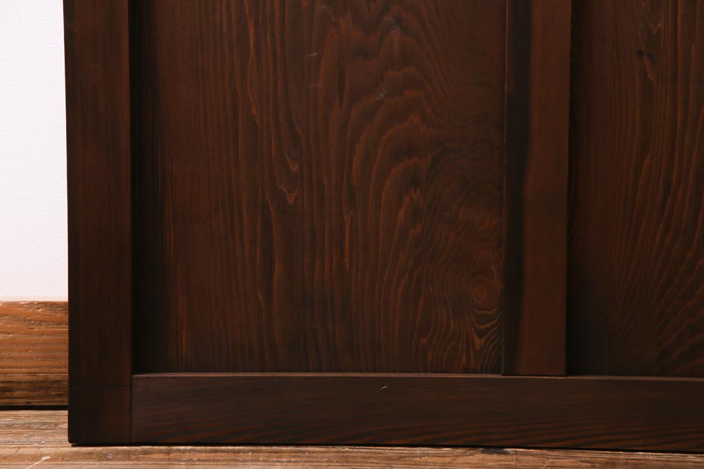 レトロ家具　すりガラス入り　味のある大振りなガラス戸1枚(引き戸、建具)(R-037482)