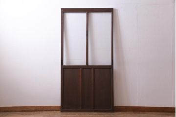 レトロ家具　モールガラスが魅力のノスタルジックなガラス戸1枚(引き戸、建具)(R-037483)
