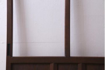 レトロ家具　モールガラスが魅力のノスタルジックなガラス戸1枚(引き戸、建具)(R-037483)