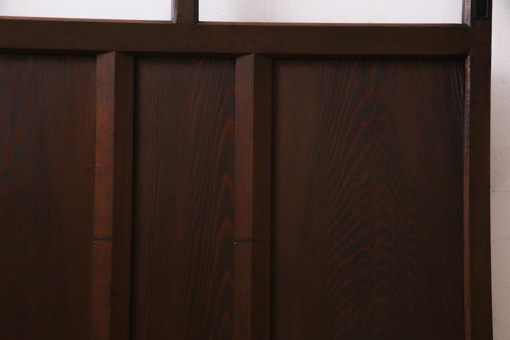 レトロ家具　モールガラスが魅力のノスタルジックなガラス戸1枚(引き戸、建具)(R-037483)