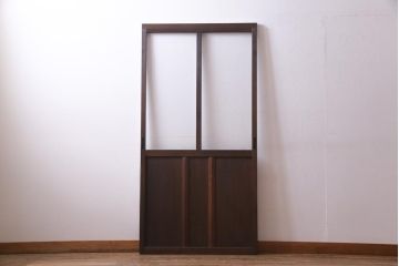 レトロ家具　モールガラスが魅力のノスタルジックなガラス戸1枚(引き戸、建具)(R-037483)