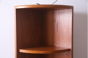 ヴィンテージ家具　G-PLAN(ジープラン)　北欧家具　チーク材　照明付き　コーナーキャビネット(コーナーシェルフ、棚、戸棚、ビンテージ)(R-037485)
