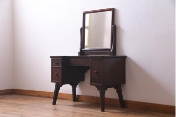 中古　伝統民芸　松本民芸家具　角型一面鏡　上品な佇まいが魅力のドレッサー(鏡台、化粧台)(定価約38万円)(R-037497)