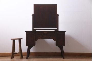 中古　伝統民芸　松本民芸家具　角型一面鏡　上品な佇まいが魅力のドレッサー(鏡台、化粧台)(定価約38万円)(R-037497)