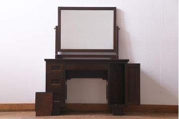 中古　松本民芸家具　#309型一面鏡　シックなデザインのドレッサー(鏡台)(定価約32万円)(R-037505)